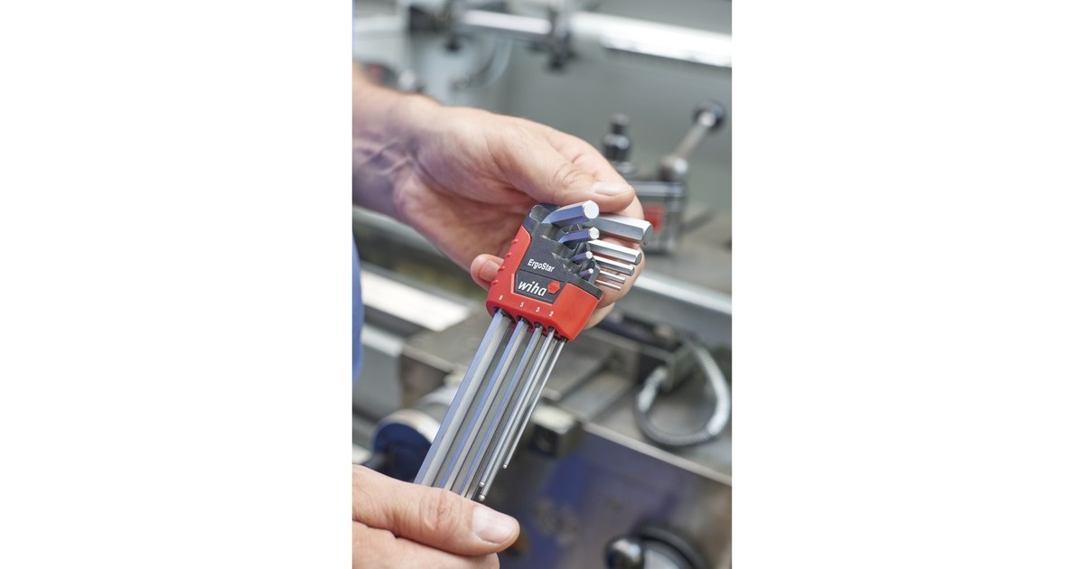 Wiha Stiftschlüssel-Set im ErgoStar Halter, Schraubendreher(9-teilig, MagicRing Haltefunktion)