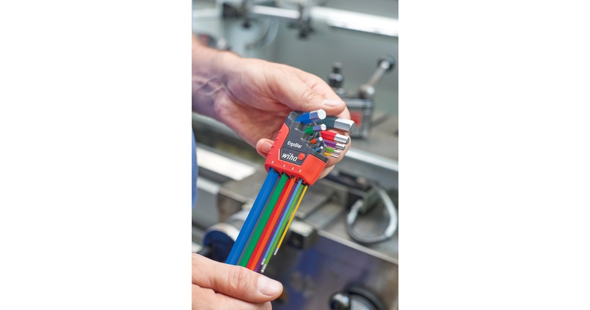 Wiha Stiftschlüssel-Set im ErgoStar Halter, Schraubendreher(mehrfarbig, 9-teilig)