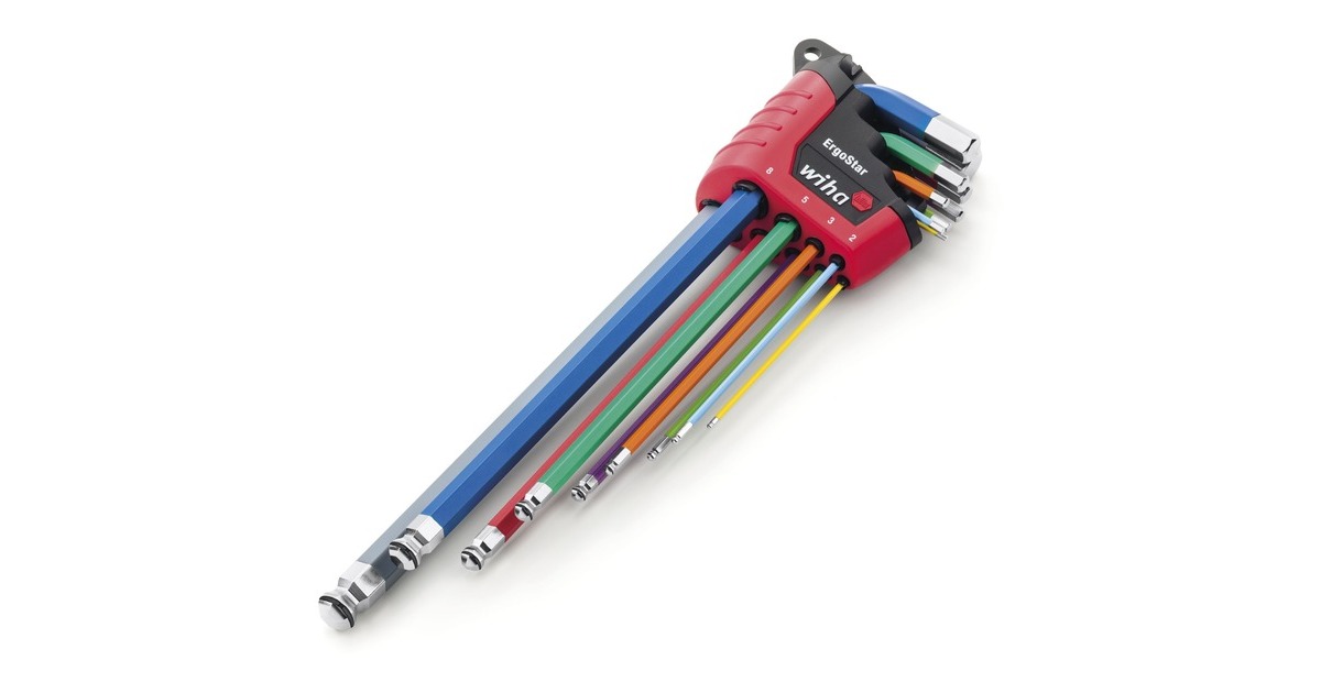 Wiha Stiftschlüssel-Set im ErgoStar Halter, Schraubendreher(9-teilig, MagicRing Haltefunktion)