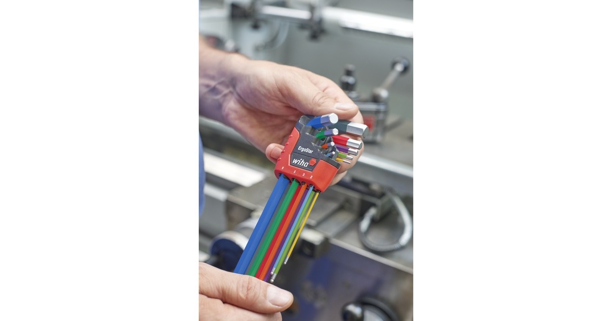 Wiha Stiftschlüssel-Set im ErgoStar Halter, Schraubendreher(9-teilig, MagicRing Haltefunktion)