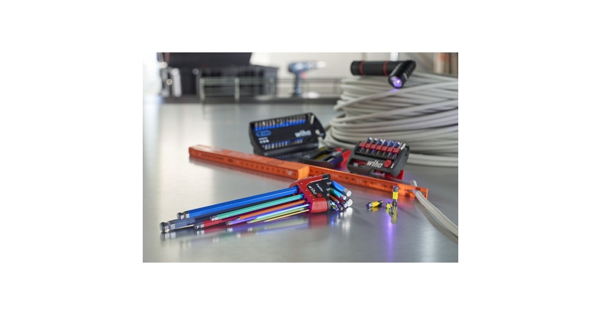 Wiha Stiftschlüssel-Set im ErgoStar Halter, Schraubendreher(9-teilig, MagicRing Haltefunktion)