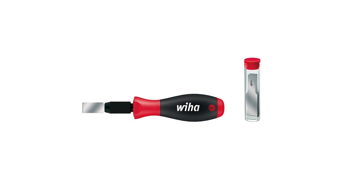 Wiha Universalschaber Set SoftFinish(schwarz/rot, inkl. 10 Ersatzklingen)