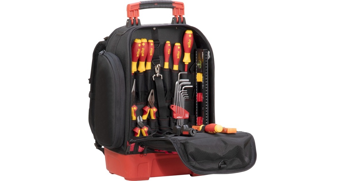Wiha Werkzeugrucksack electric Set, Werkzeug-Set(schwarz/rot, 27-teilig, mit Rucksack) Wiha Werkzeugrucksack electric Set, Werkzeug-Set(schwarz/rot, 27-teilig, mit Rucksack)