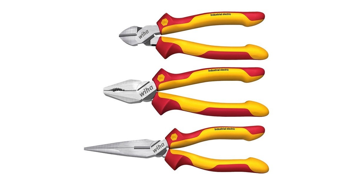 Wiha Zangen-Set Industrial electric, 4-teilig(gelb/rot)