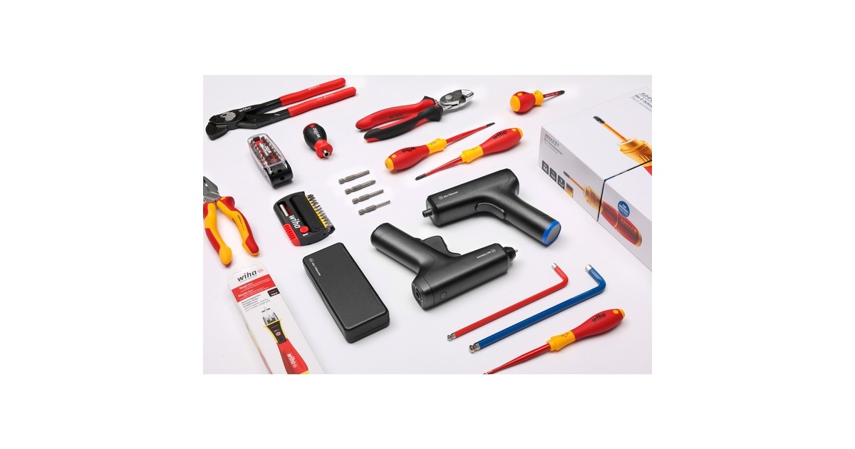 Wiha zai Hause 3in1 Heimwerker-Set, Akkuschrauber + Heißklebepistole(schwarz, inkl. 42-teiliges Micro-Bit-Set)