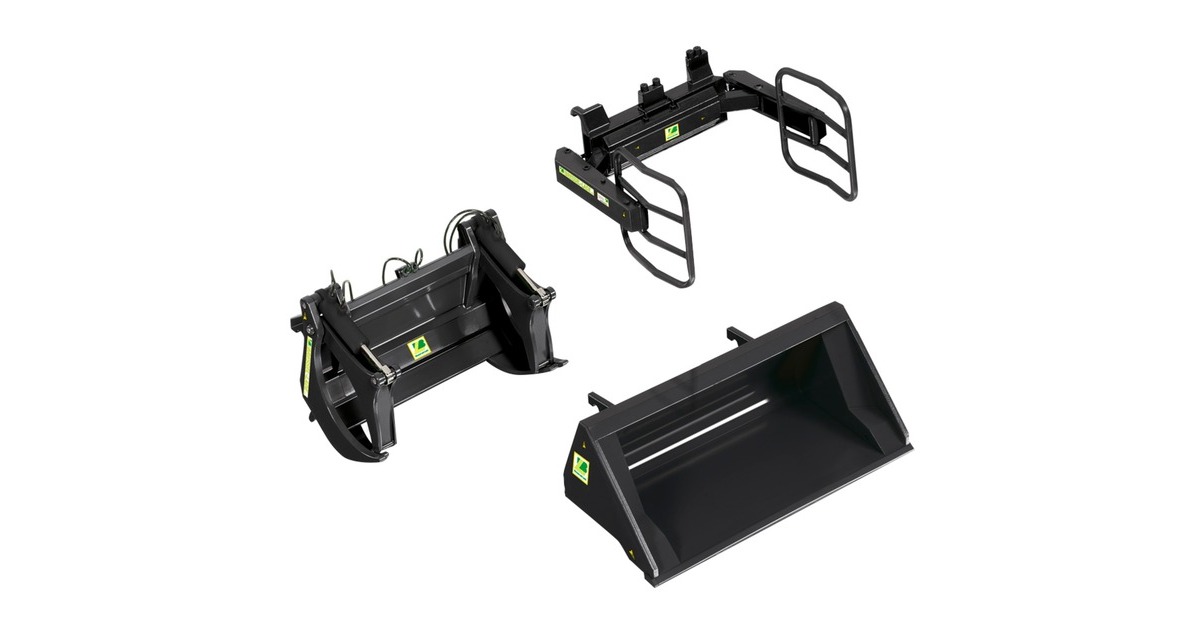 Wiking Frontlader Werkzeuge Set A schwarz, Modellfahrzeug