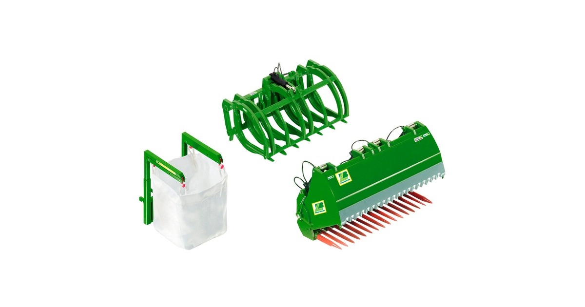 Wiking Frontlader Werkzeuge Set B John Deere, Modellfahrzeug