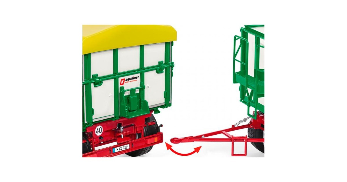 Wiking Kröger Zweiachs-Dreiseiten-Kippanhänger HKD 302, Modellfahrzeug(weiß)