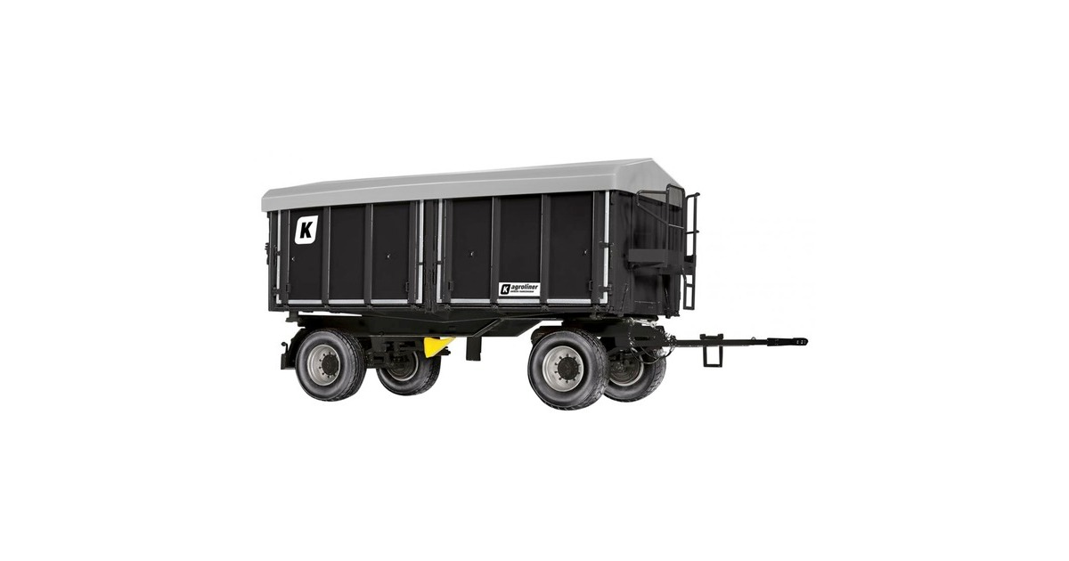 Wiking Kröger Zweiachs-Dreiseiten-Kippanhänger HKD 302, Modellfahrzeug(schwarz)