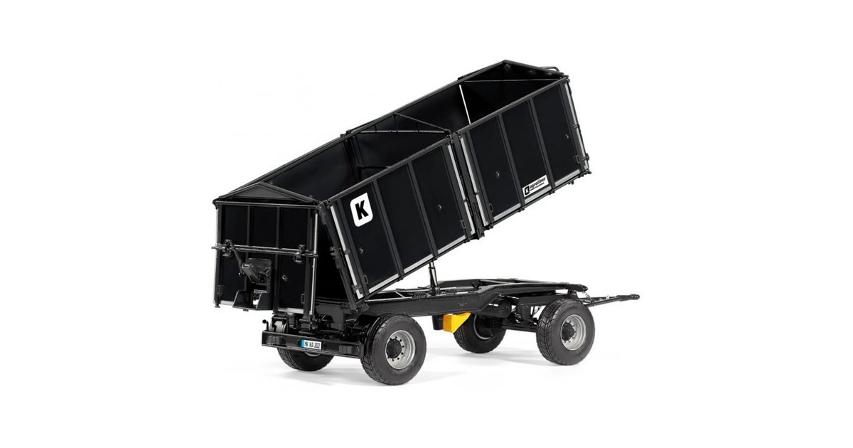 Wiking Kröger Zweiachs-Dreiseiten-Kippanhänger HKD 302, Modellfahrzeug(schwarz)