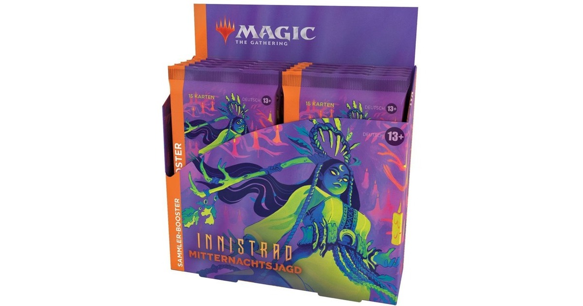 Wizards of the Coast Magic: The Gathering - Innistrad: Mitternachtsjagd Sammler-Booster Display deutsch, Sammelkarten