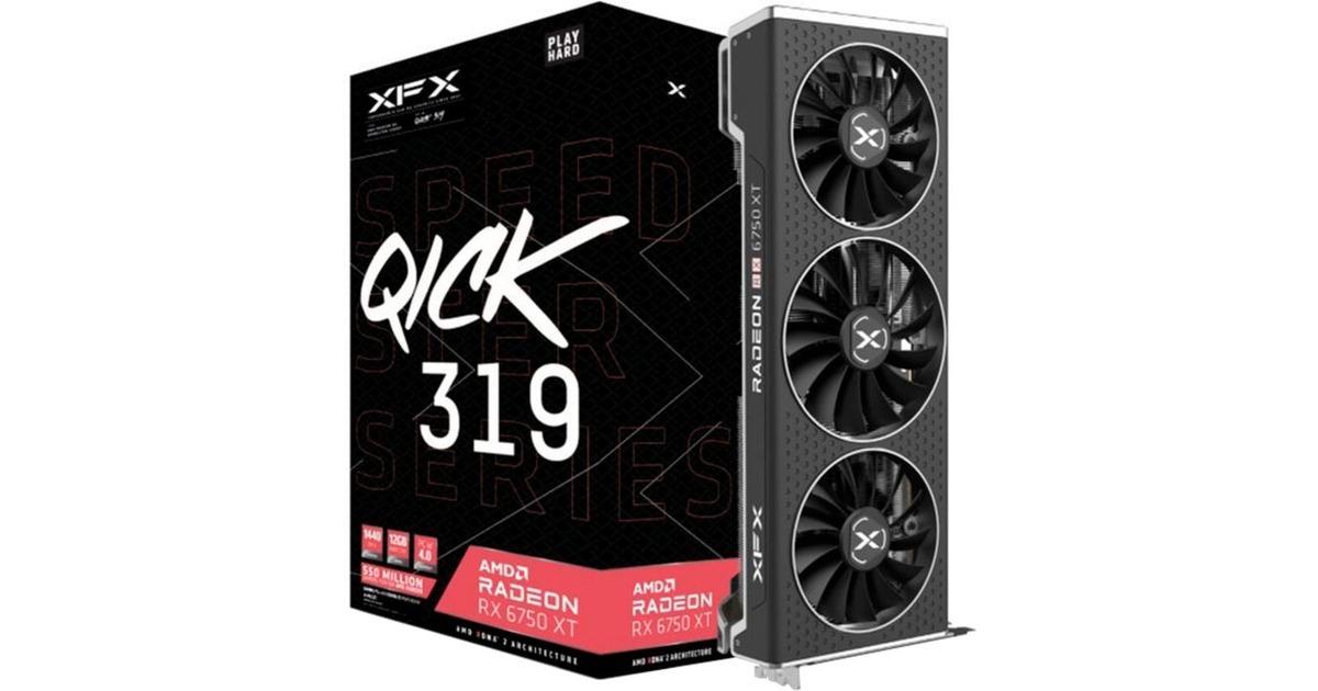 XFX Radeon RX 6750 XT SPEEDSTER QICK319 Core, Grafikkarte(RDNA 2, GDDR6, 3x DisplayPort, 1x HDMI 2.1)