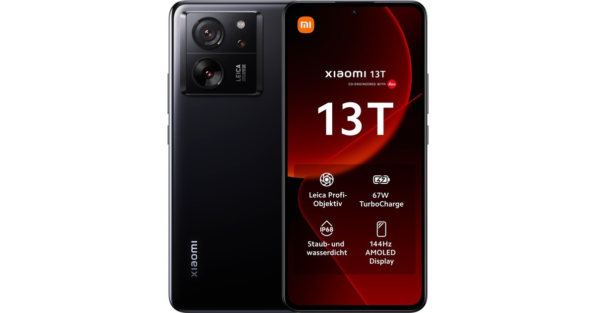 Xiaomi 13T 256GB, Handy(Black, Android 13, 8 GB LPDDR5)