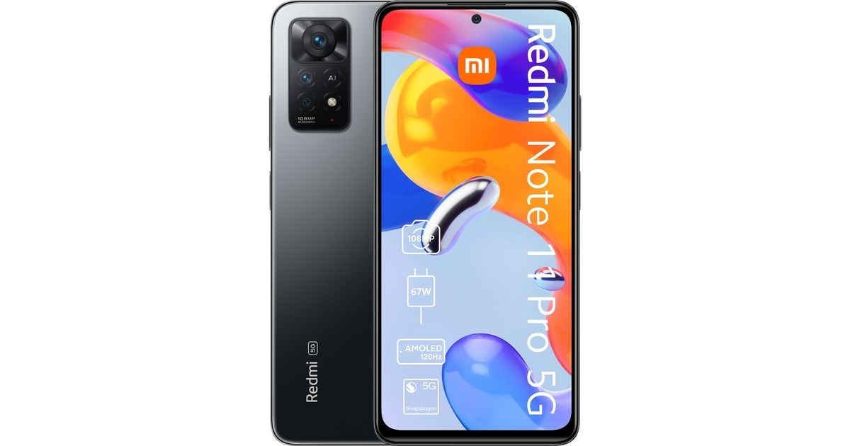 Xiaomi Redmi Note 11 Pro 5G 128GB, Handy(Stealth Black, Android 11, Dual SIM, Outlet) Xiaomi Redmi Note 11 Pro 5G 128GB, Handy(Stealth Black, Android 11, Dual SIM, Outlet)