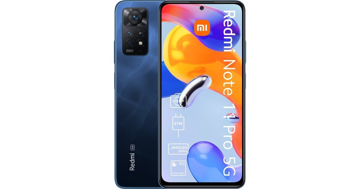 Xiaomi Redmi Note 11 Pro 5G 128GB, Handy(Mirage Blue, Android 11, Dual SIM) Xiaomi Redmi Note 11 Pro 5G 128GB, Handy(Mirage Blue, Android 11, Dual SIM)