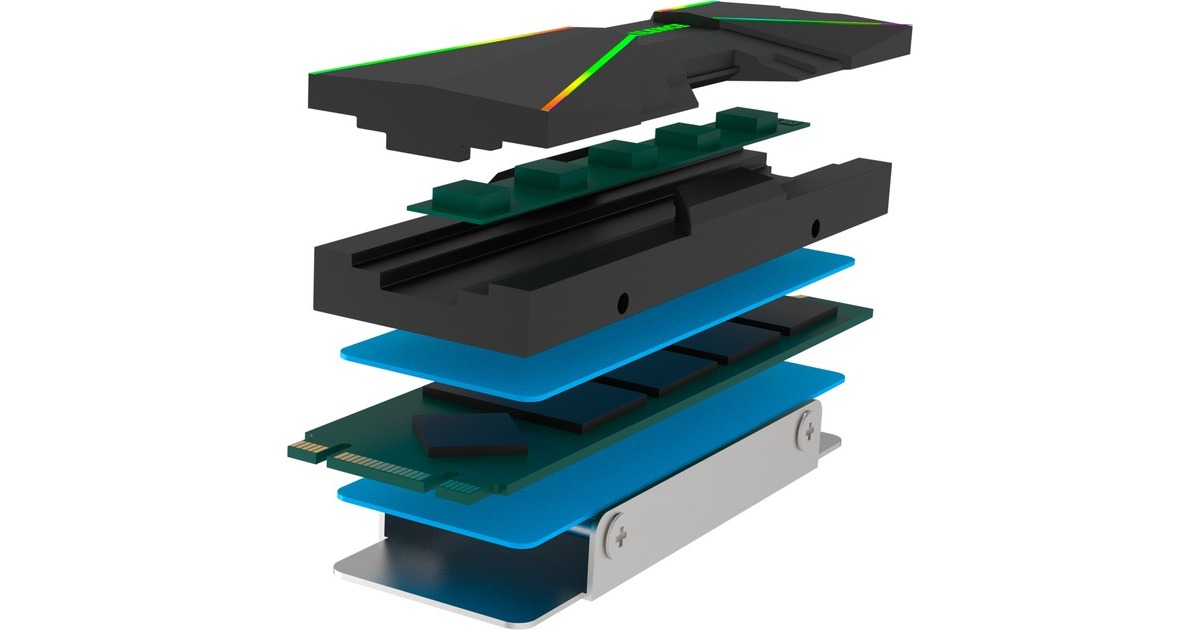Xilence M2SSD.B.ARGB, Kühlkörper(schwarz, unterstützt M.2 2280 SSD)