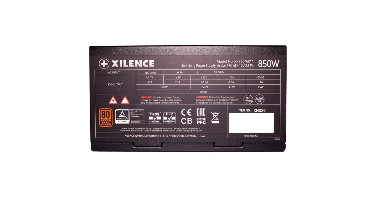 Xilence Performance A+III 850W, PC-Netzteil(schwarz/rot, 4x PCIe, 850 Watt)