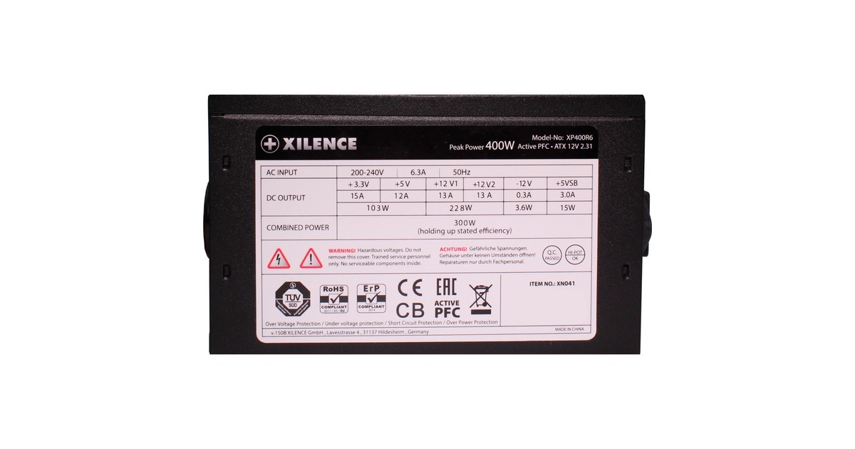 Xilence Performance C 400W, PC-Netzteil(schwarz, 1x PCIe, 400 Watt)