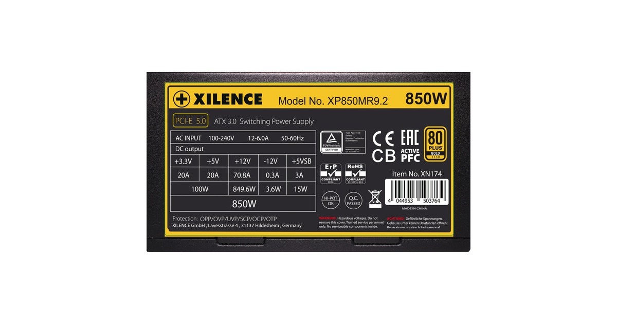 Xilence Performance X ATX 3.0 80+ GOLD 750W, PC-Netzteil(schwarz, 1x 12VHPWR, 3x PCIe, Kabel-Management, 750 Watt)