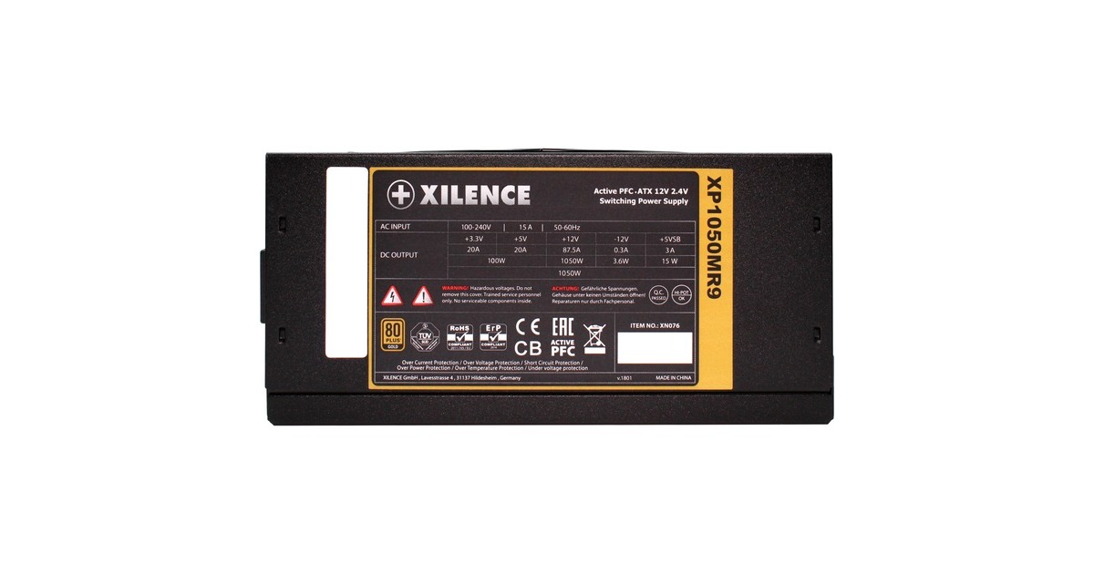 Xilence Performance X XN076 1050W, PC-Netzteil(schwarz, 6x PCIe, Kabel-Management, 1050 Watt)