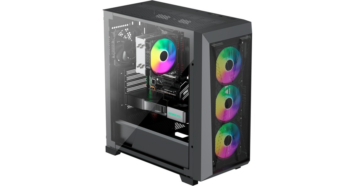 Xilence XILENT X X912.ARGB, Tower-Gehäuse(schwarz, Tempered Glass)
