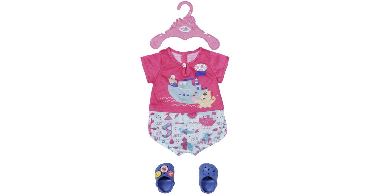 ZAPF Creation BABY born® Bath Pyjama & Clogs 43cm, Puppenzubehör