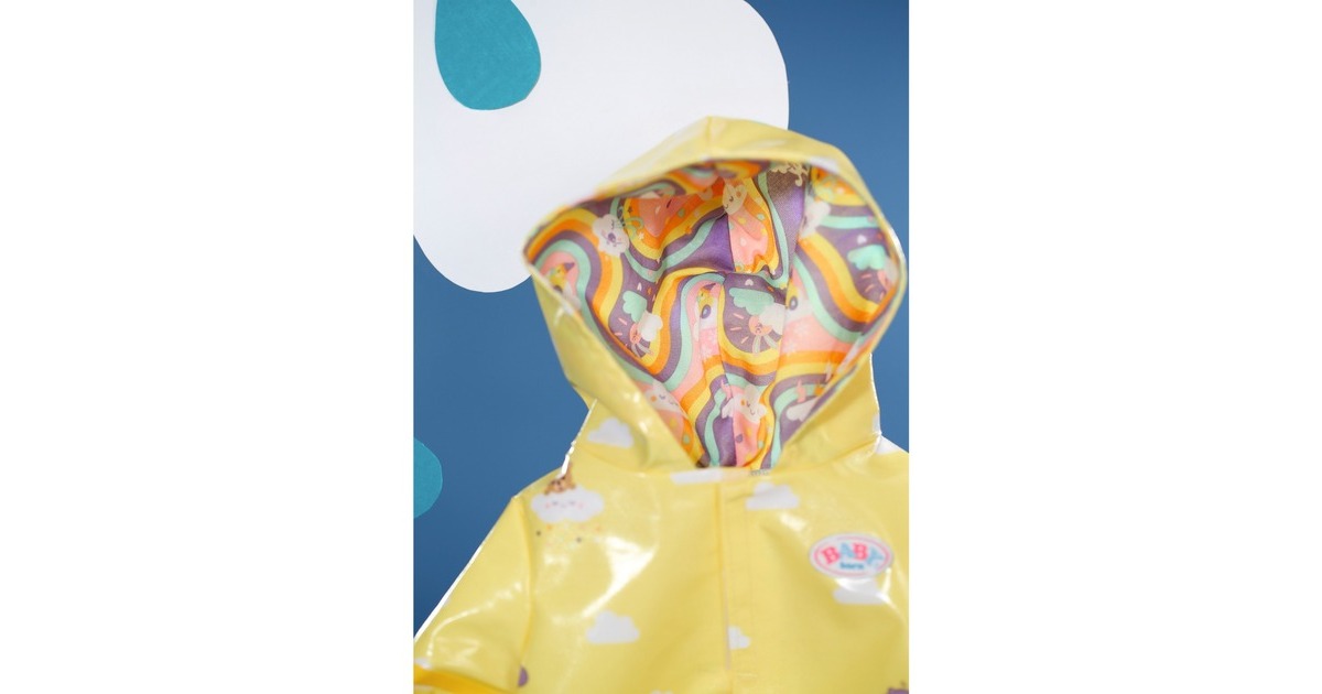 ZAPF Creation BABY born® Deluxe Regen Outfit 43cm, Puppenzubehör(gelb/pink)