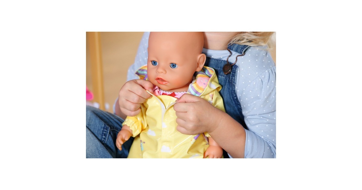 ZAPF Creation BABY born® Deluxe Regen Outfit 43cm, Puppenzubehör(gelb/pink)