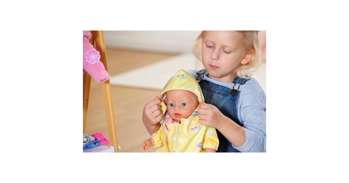 ZAPF Creation BABY born® Deluxe Regen Outfit 43cm, Puppenzubehör(gelb/pink)