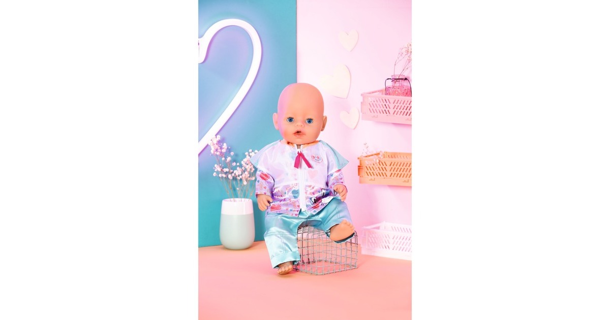 ZAPF Creation BABY born® Freizeitanzug Aqua 43cm, Puppenzubehör(Jacke und Hose, inklusive Kleiderbügel)