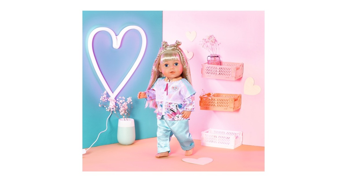 ZAPF Creation BABY born® Freizeitanzug Aqua 43cm, Puppenzubehör(Jacke und Hose, inklusive Kleiderbügel)