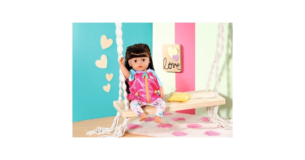 ZAPF Creation BABY born® Freizeitanzug Pink 43cm, Puppenzubehör(Jacke und Hose, inklusive Kleiderbügel)