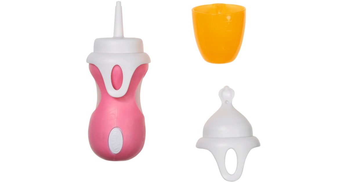 ZAPF Creation BABY born® Interactive Flasche & Löffel 43cm, Puppenzubehör(mit zwei Aufsätzen und Sound-Effekt)