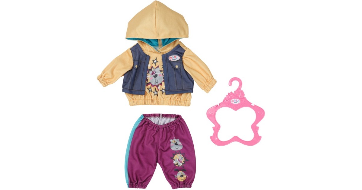 ZAPF Creation BABY born® Outfit mit Hoody 43cm, Puppenzubehör(inklusive Kleiderbügel)