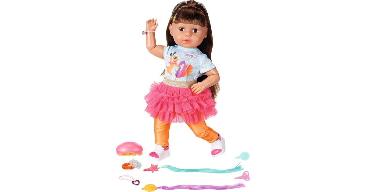 ZAPF Creation BABY born® Sister Play & Style brunette 43 cm, Puppe