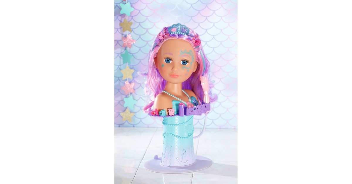 ZAPF Creation BABY born® Sister Styling Head Meerjungfrau, Schmink- und Frisierkopf
