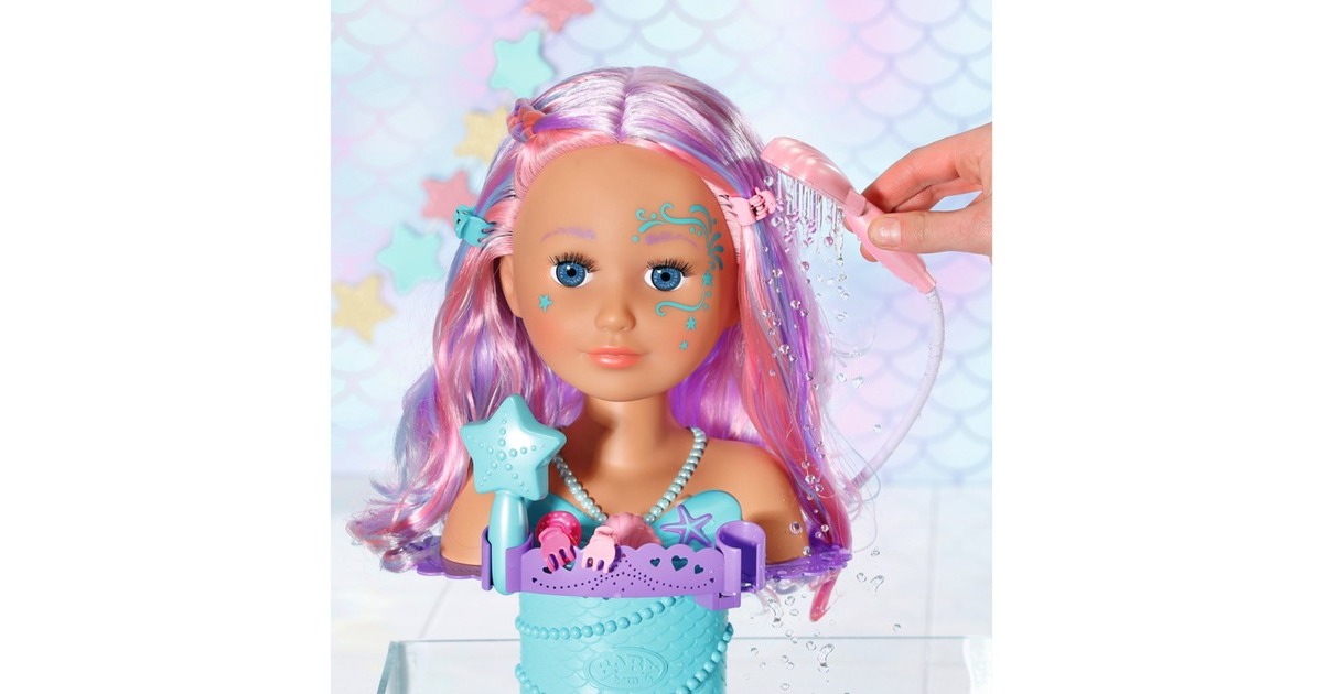 ZAPF Creation BABY born® Sister Styling Head Meerjungfrau, Schmink- und Frisierkopf