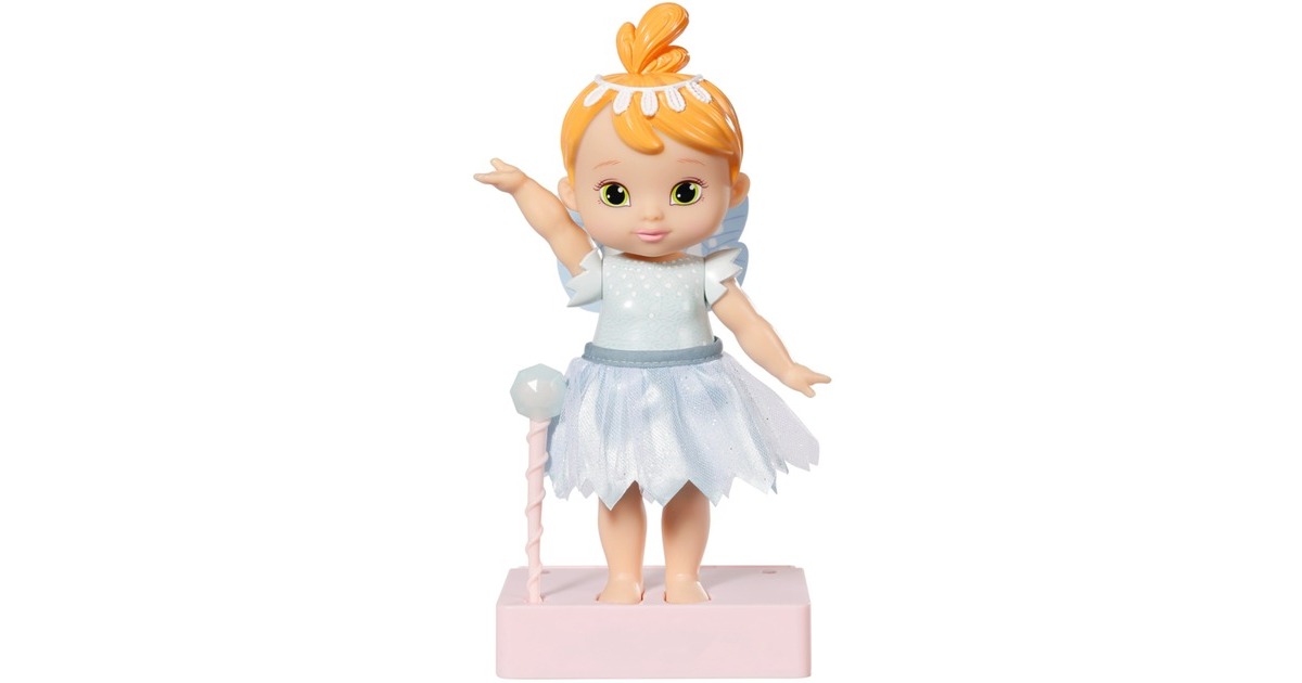 ZAPF Creation BABY born® Storybook Fairy Ice 18cm, Puppe(mit Zauberstab, Bühne, Kulisse und Bilderbüchlein)