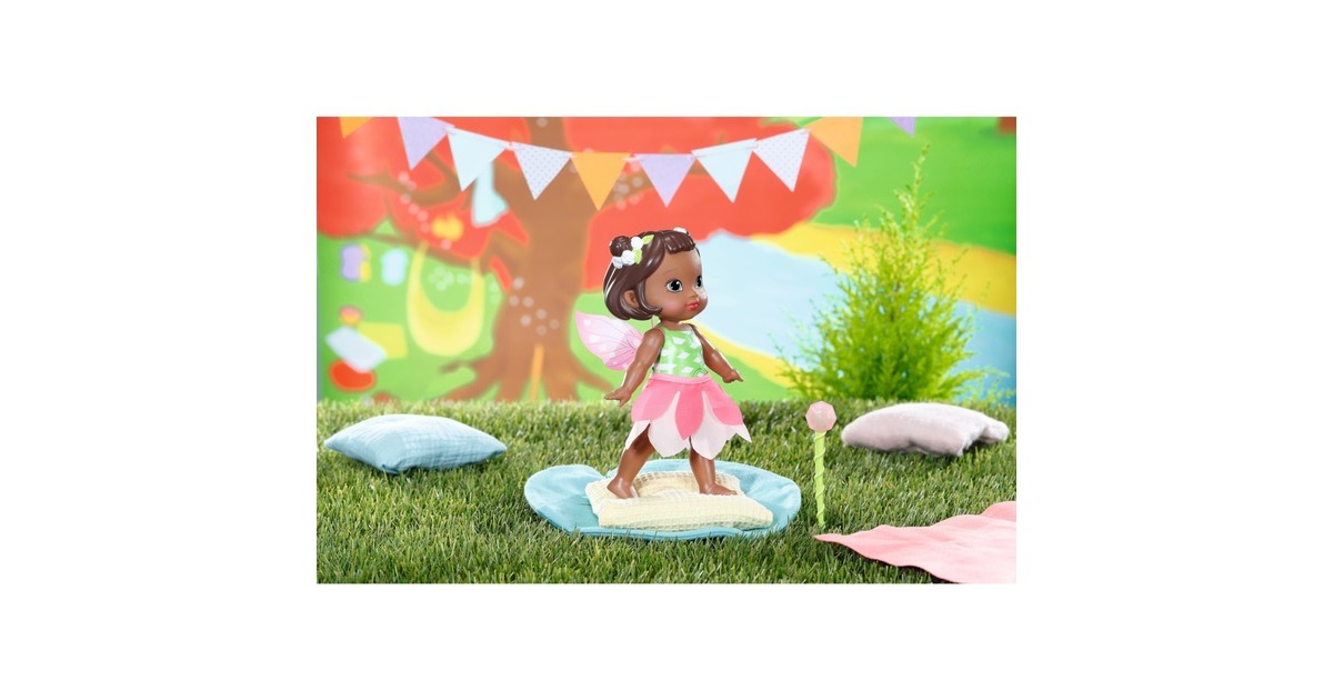 ZAPF Creation BABY born® Storybook Fairy Peach 18cm, Puppe(mit Zauberstab, Bühne, Kulisse und Bilderbüchlein)