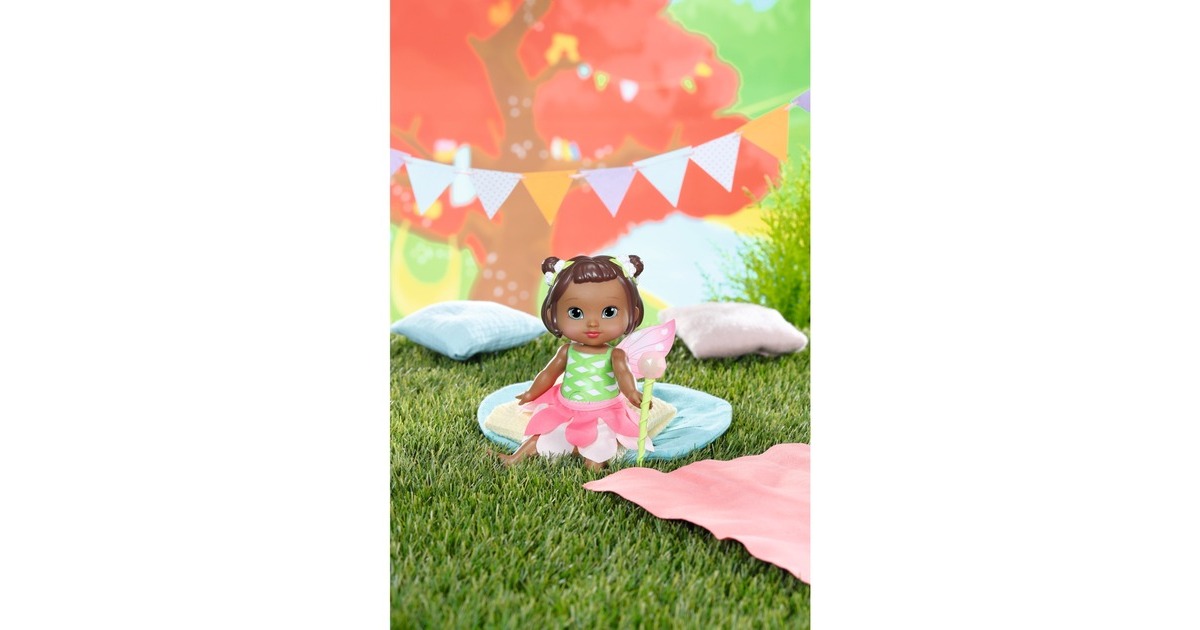 ZAPF Creation BABY born® Storybook Fairy Peach 18cm, Puppe(mit Zauberstab, Bühne, Kulisse und Bilderbüchlein)