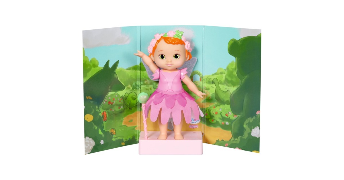 ZAPF Creation BABY born® Storybook Fairy Rose 18cm, Puppe(mit Zauberstab, Bühne, Kulisse und Bilderbüchlein)
