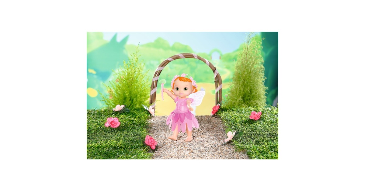 ZAPF Creation BABY born® Storybook Fairy Rose 18cm, Puppe(mit Zauberstab, Bühne, Kulisse und Bilderbüchlein)