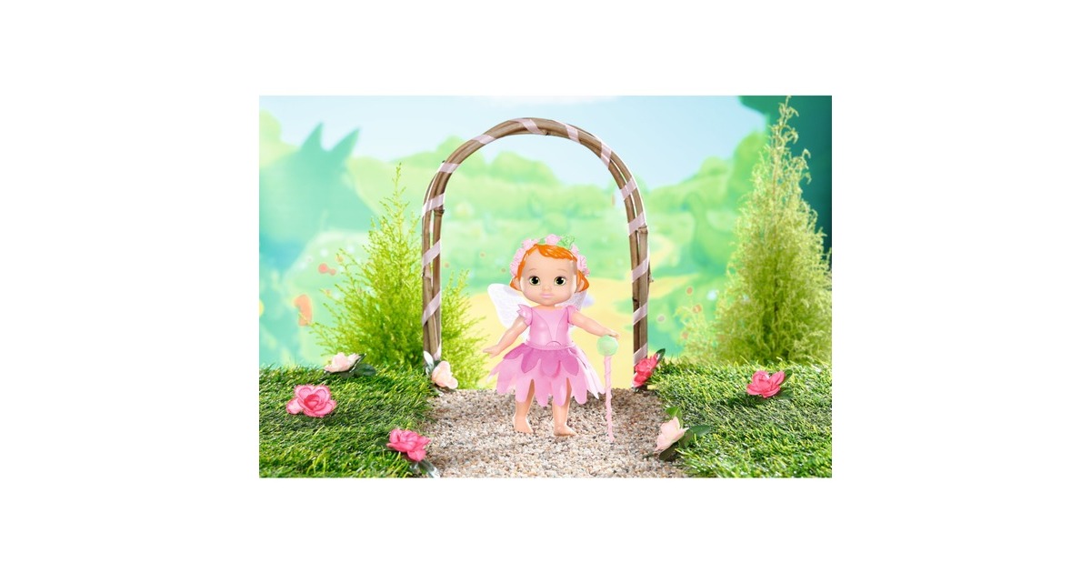 ZAPF Creation BABY born® Storybook Fairy Rose 18cm, Puppe(mit Zauberstab, Bühne, Kulisse und Bilderbüchlein)