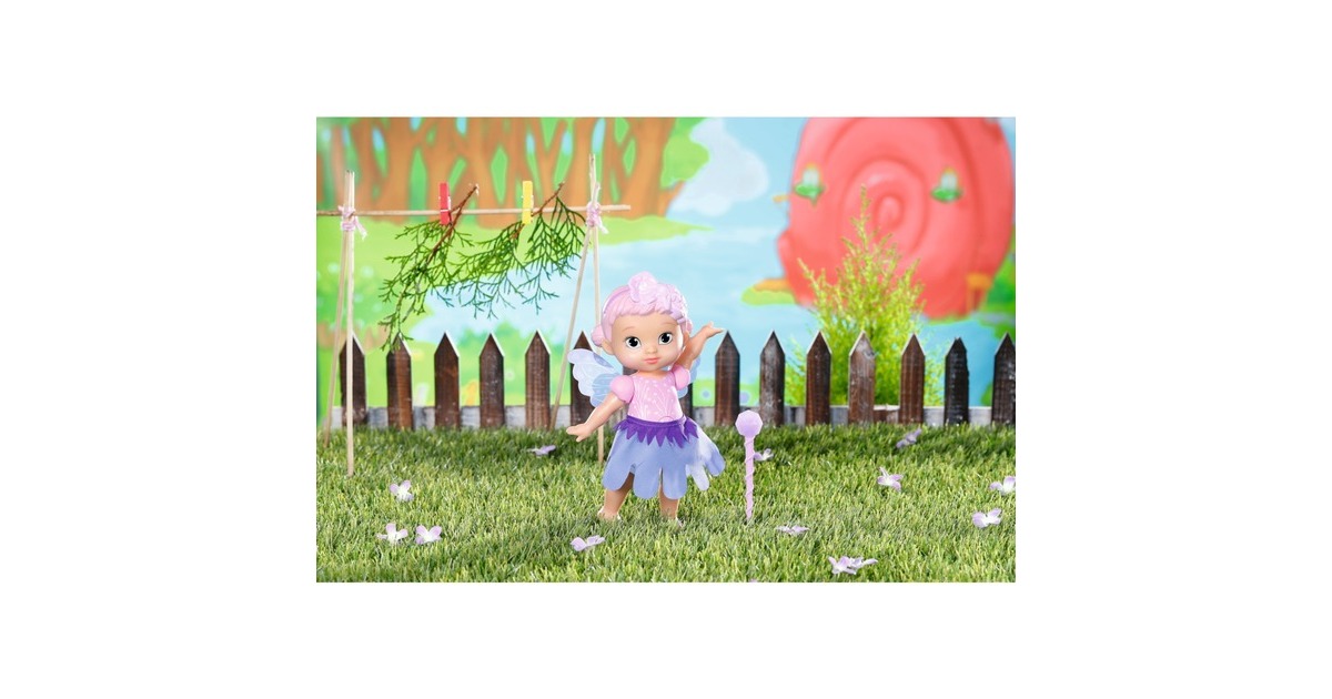 ZAPF Creation BABY born® Storybook Fairy Violet 18cm, Puppe(mit Zauberstab, Bühne, Kulisse und Bilderbüchlein)