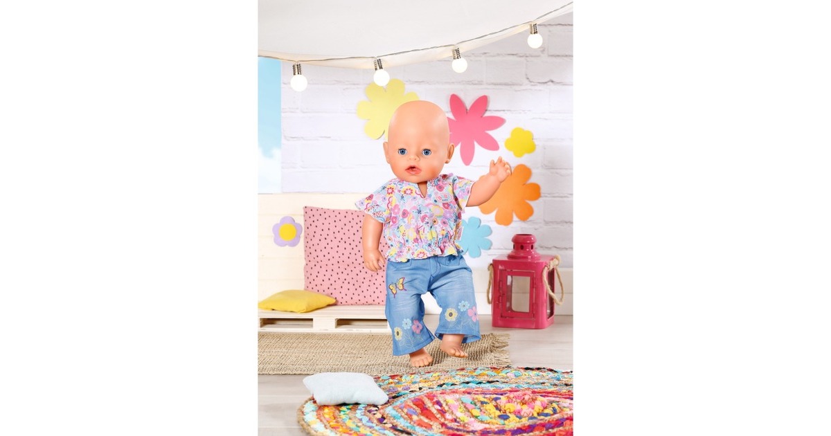 ZAPF Creation BABY born® Trend Jeans 43cm, Puppenzubehör(Shirt und Hose, inklusive Kleiderbügel)
