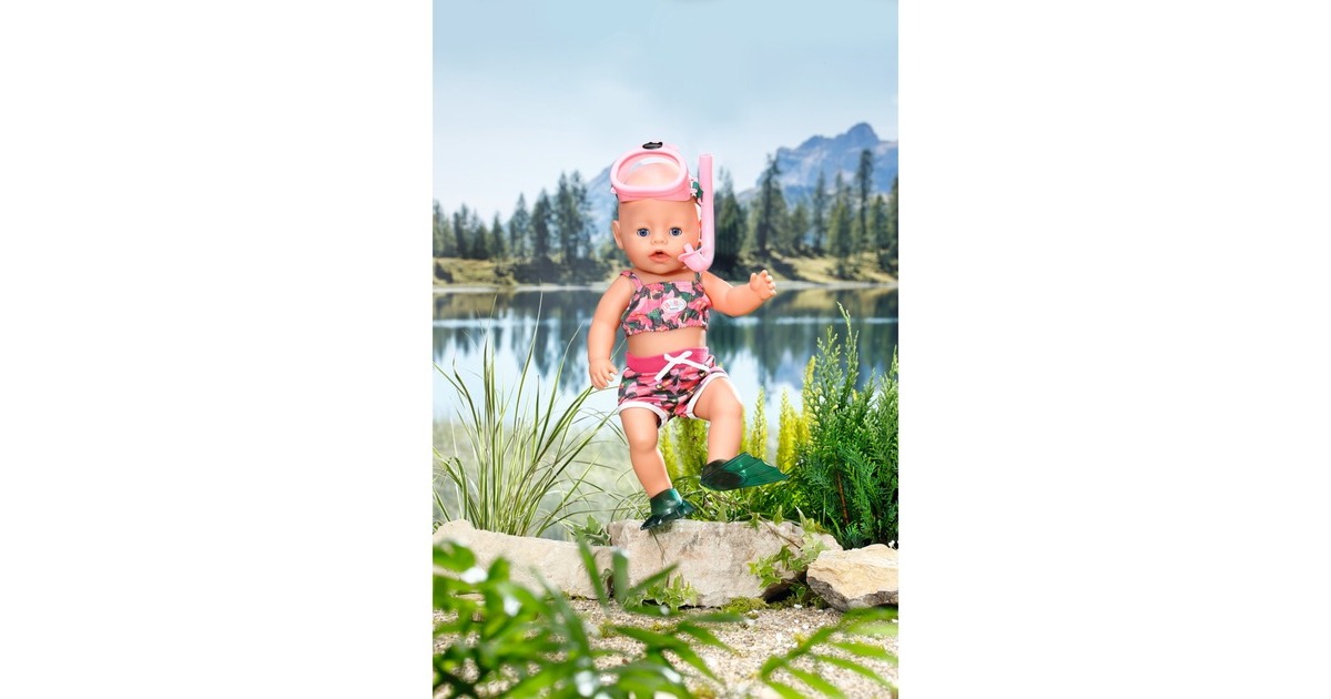ZAPF Creation BABY born® Weekend Deluxe Tauchspaß 43cm, Puppenzubehör(Bikini, Tauscherbrille mit Schnorchel und Flossen)