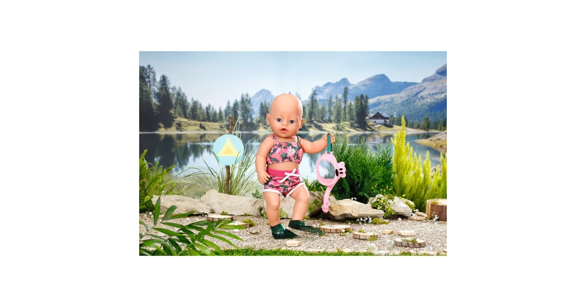 ZAPF Creation BABY born® Weekend Deluxe Tauchspaß 43cm, Puppenzubehör(Bikini, Tauscherbrille mit Schnorchel und Flossen)