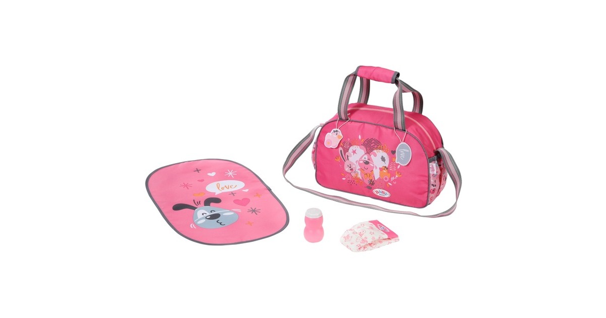ZAPF Creation BABY born® Wickeltasche, Puppenzubehör(mit Wickelunterlage, Windel und Puderdose)