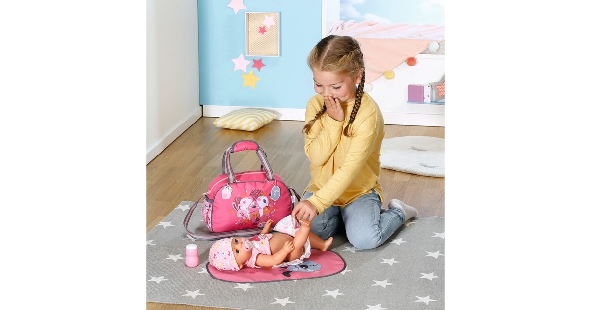 ZAPF Creation BABY born® Wickeltasche, Puppenzubehör(mit Wickelunterlage, Windel und Puderdose)