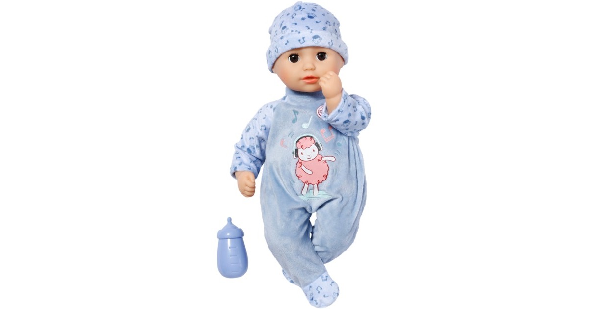 ZAPF Creation Baby Annabell® Little Alexander 36cm, Puppe(mit Schlafaugen, Strampler, Mütze und Trinkflasche)